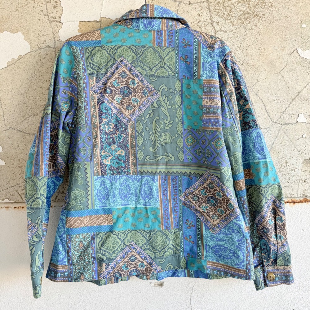Boho Patchwork Blazer Paisley Print Jacket Tapest… - image 2